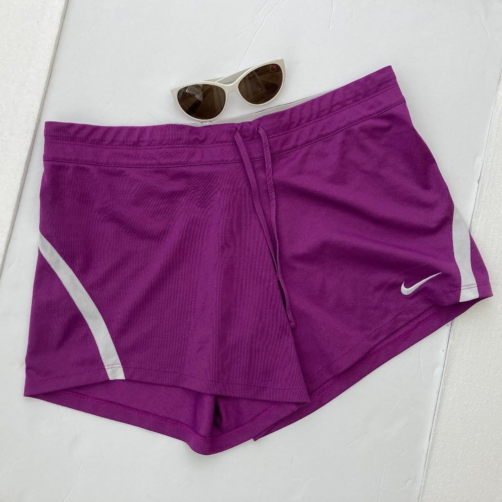 Nike Purple White Dri Fit Running Shorts Medium